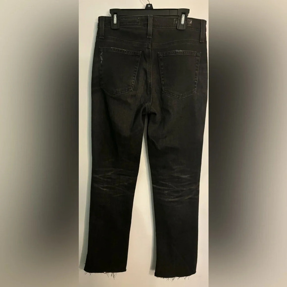 AG Adriano Goldschmied The Isabelle Button Up frayed Hem Denim Jeans Sz 26R crop - Picture 3 of 9